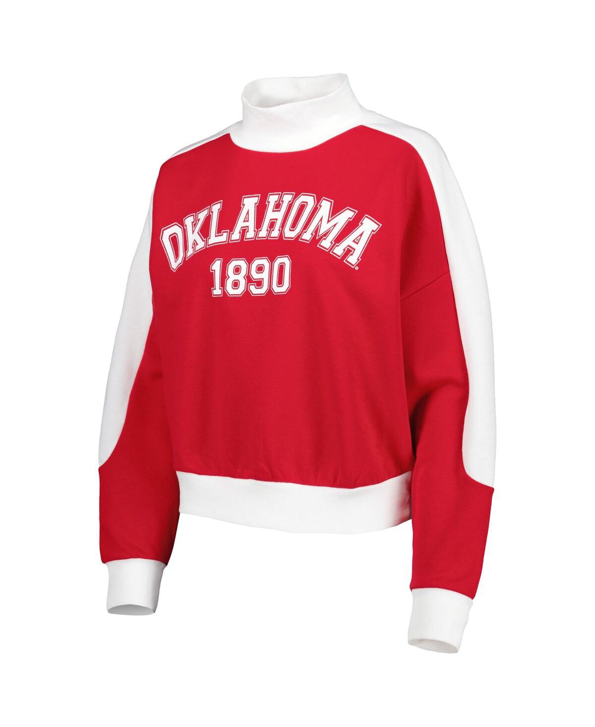 Shop Gameday Couture Women's  Crimson Oklahoma Sooners Make It A Mock Sporty Pullover Sweatshirt
