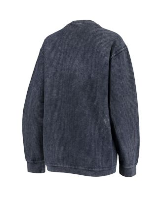 Women's Navy Distressed Notre Dame Fighting Irish Comfy Cord Vintage-Like Wash Basic Arch Pullover Sweatshirt