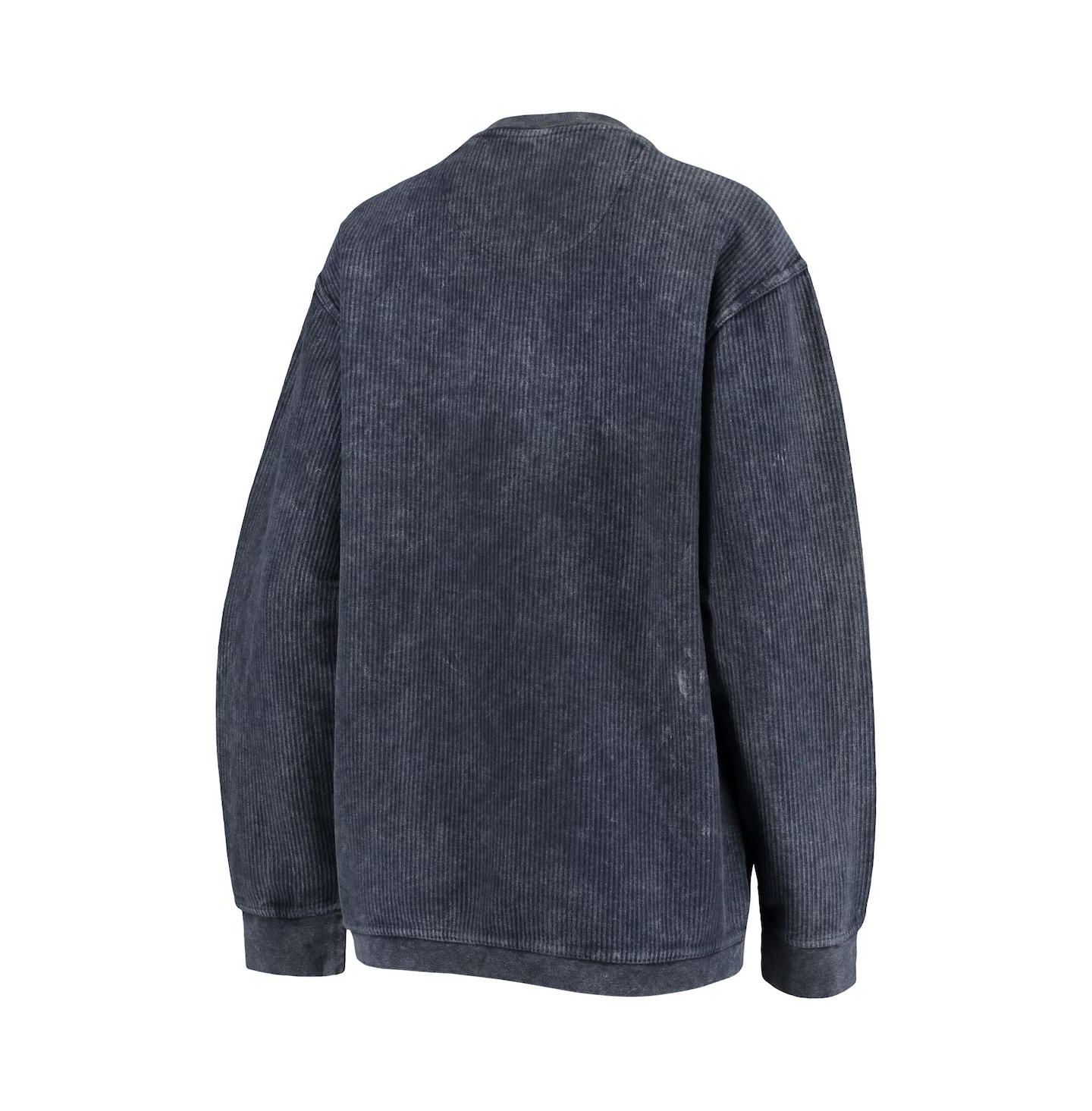 Женские толстовки Pressbox Navy Distressed Notre Dame Fighting Irish Comfy Cord Vintage-Like Wash Basic Arch Pullover — фото 3
