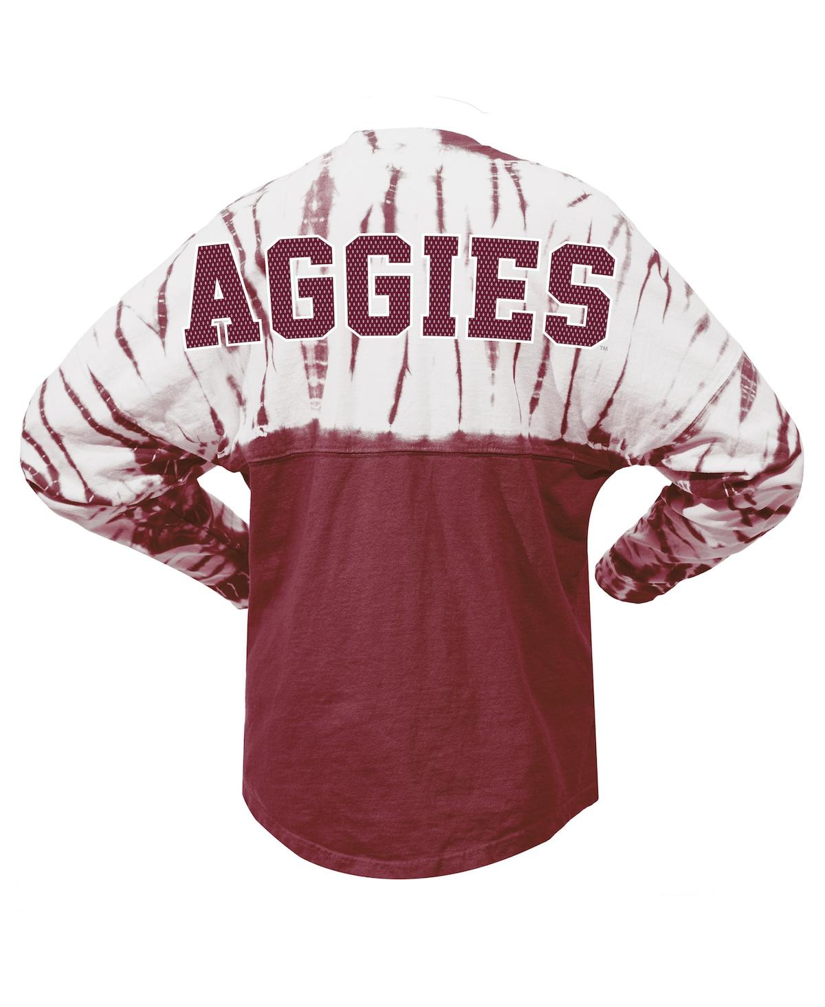 Spirit Jersey Women's Maroon Texas A&m Aggies Tie-dye Long Sleeve Jersey T-shirt In Maroon
