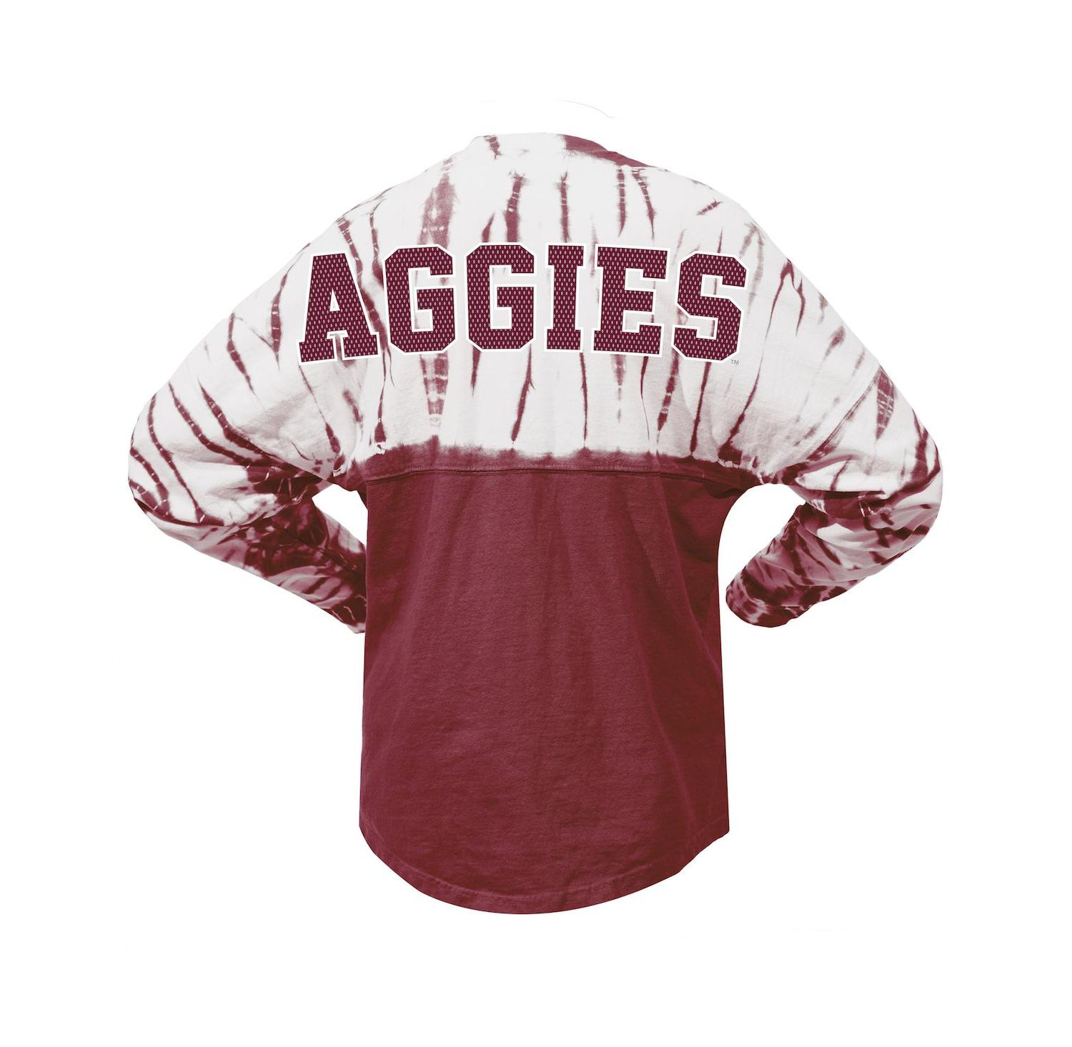 Women's Maroon Texas A&M Aggies Tie-Dye Long Sleeve Jersey T-shirt