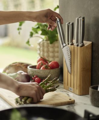 Elevate Steel Knives Bamboo 5-Piece Knife Block Set