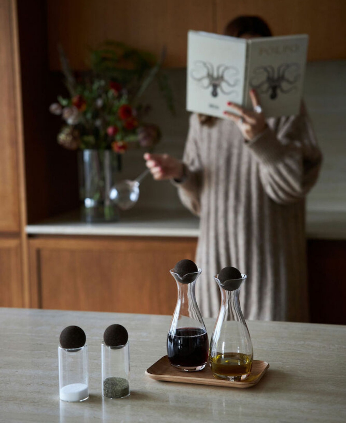 Sagaform Nature Salt And Pepper Shakers With Cork Stoppers, Set Of 2 In Clear