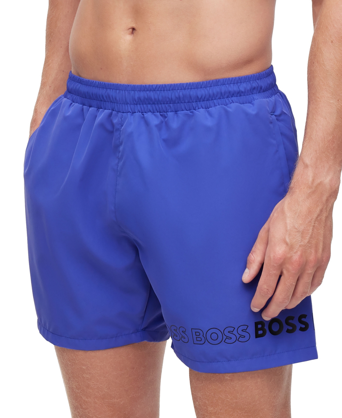 Hugo Boss Boss By  Men's Repeat Logo Swim Shorts In Bright Blue