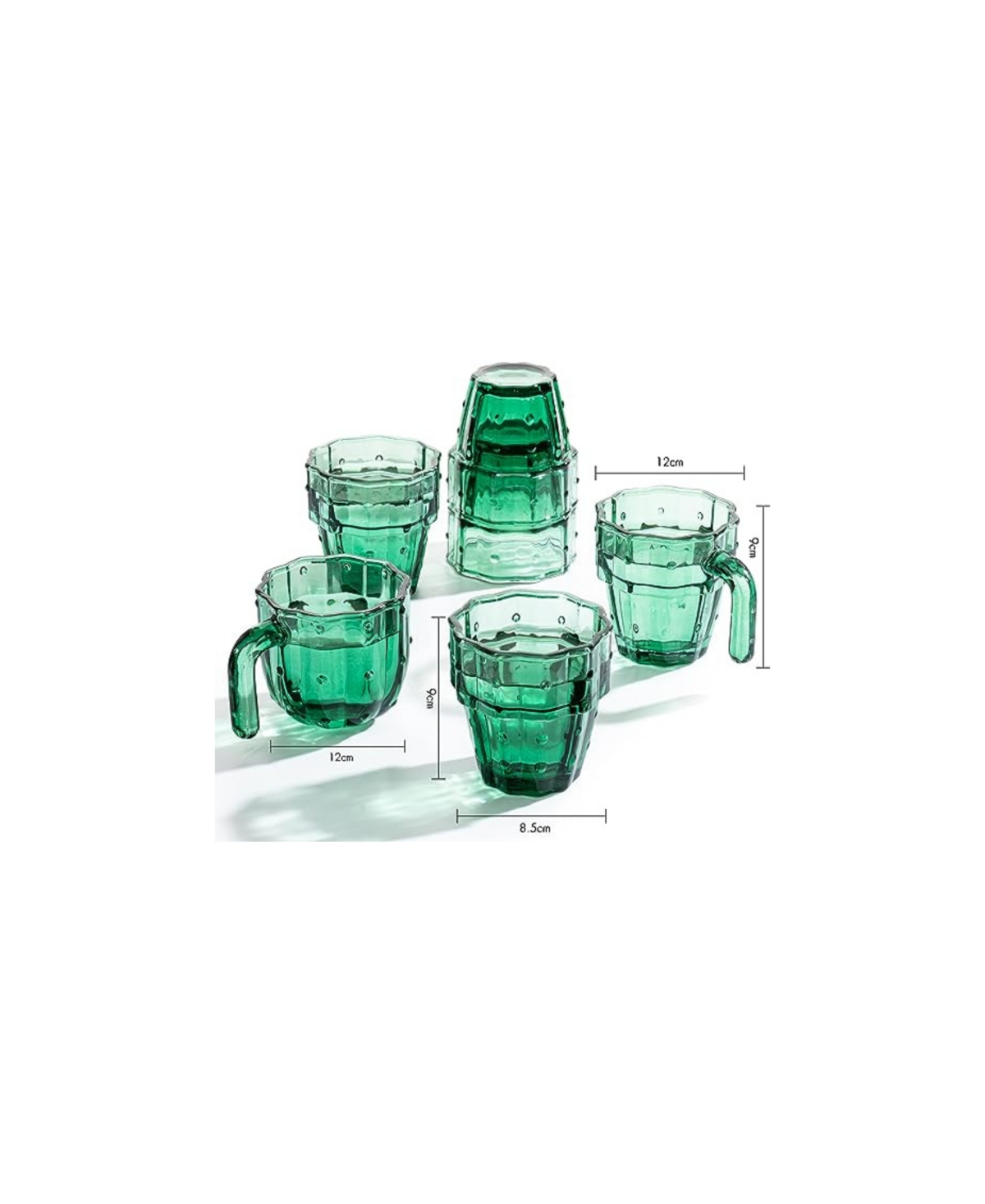Shop The Wine Savant Cactus Stackable Drinking Glasses, Set Of 6 In Green