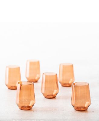 Sole Outdoor Stemless Wine Glasses, 19oz - Set of 6