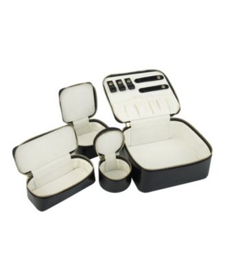 Bento Box Travel Jewelry Case Nesting Mini-Cases in Leather