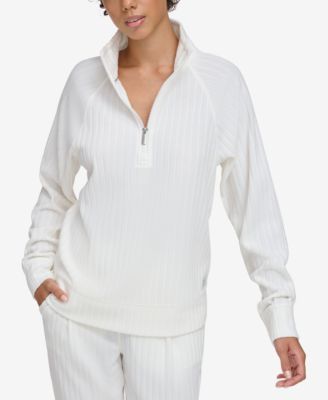Calvin Klein - Women's Ribbed Quarter-Zip Sweatshirt