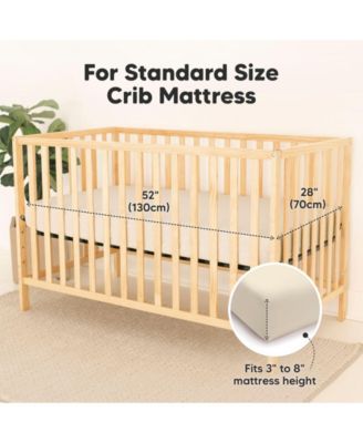 Waterproof Crib Sheets for Boys, Girls, 2pk Baby Fitted Crib Sheet, Waterproof Crib Mattress Protector Sheets