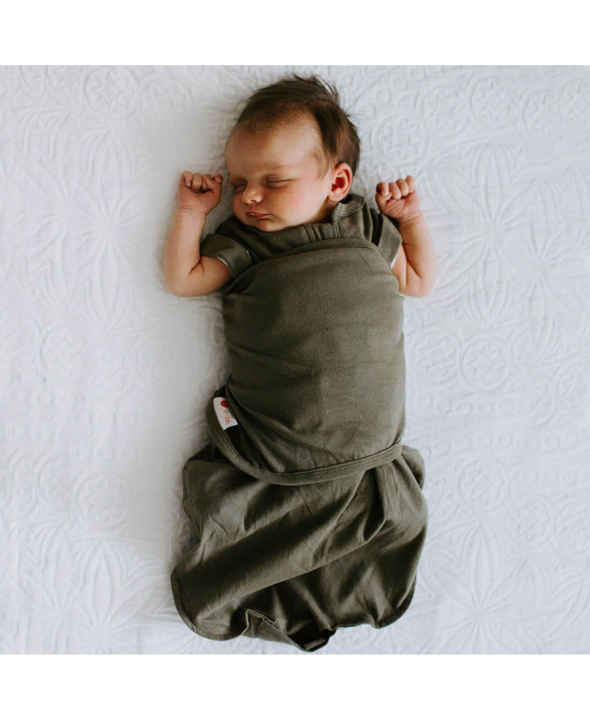 embe Baby Preemie Transitional Short Sleeve Swaddle Sack with arm snaps (3-6 months) Arms-In/Arms-Out, Legs-In/Legs-Out