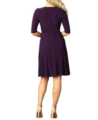 Women's Essential Wrap Dress with 3/4 Sleeves