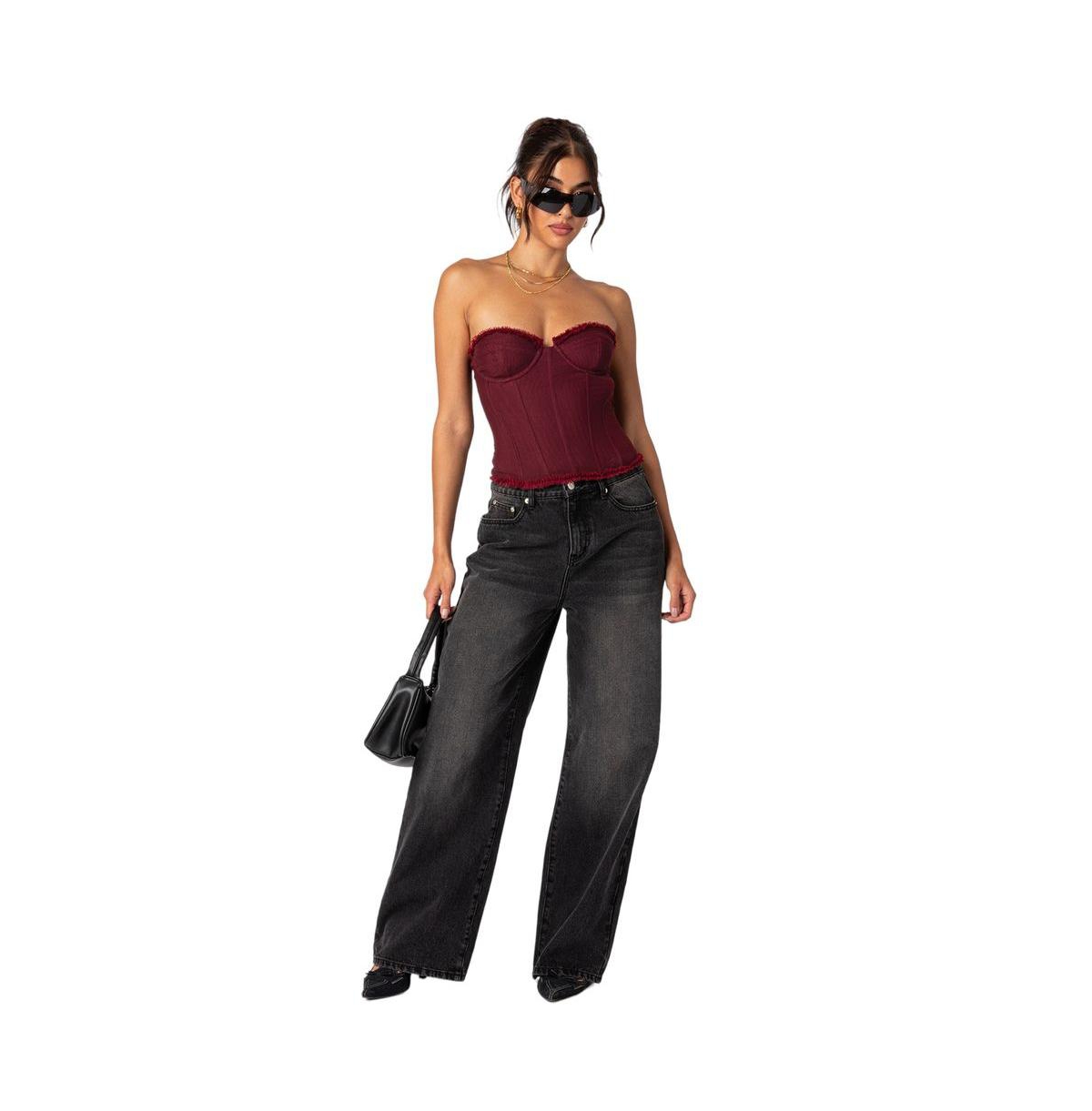 Women's Deirdre mesh lace up corset top