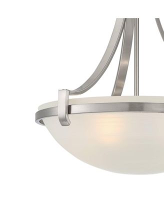 Mallot Brushed Nickel Pendant Chandelier 20" Wide Industrial Champagne Glass Bowl Shade 4-Light Fixture for Dining Room Kitchen Island