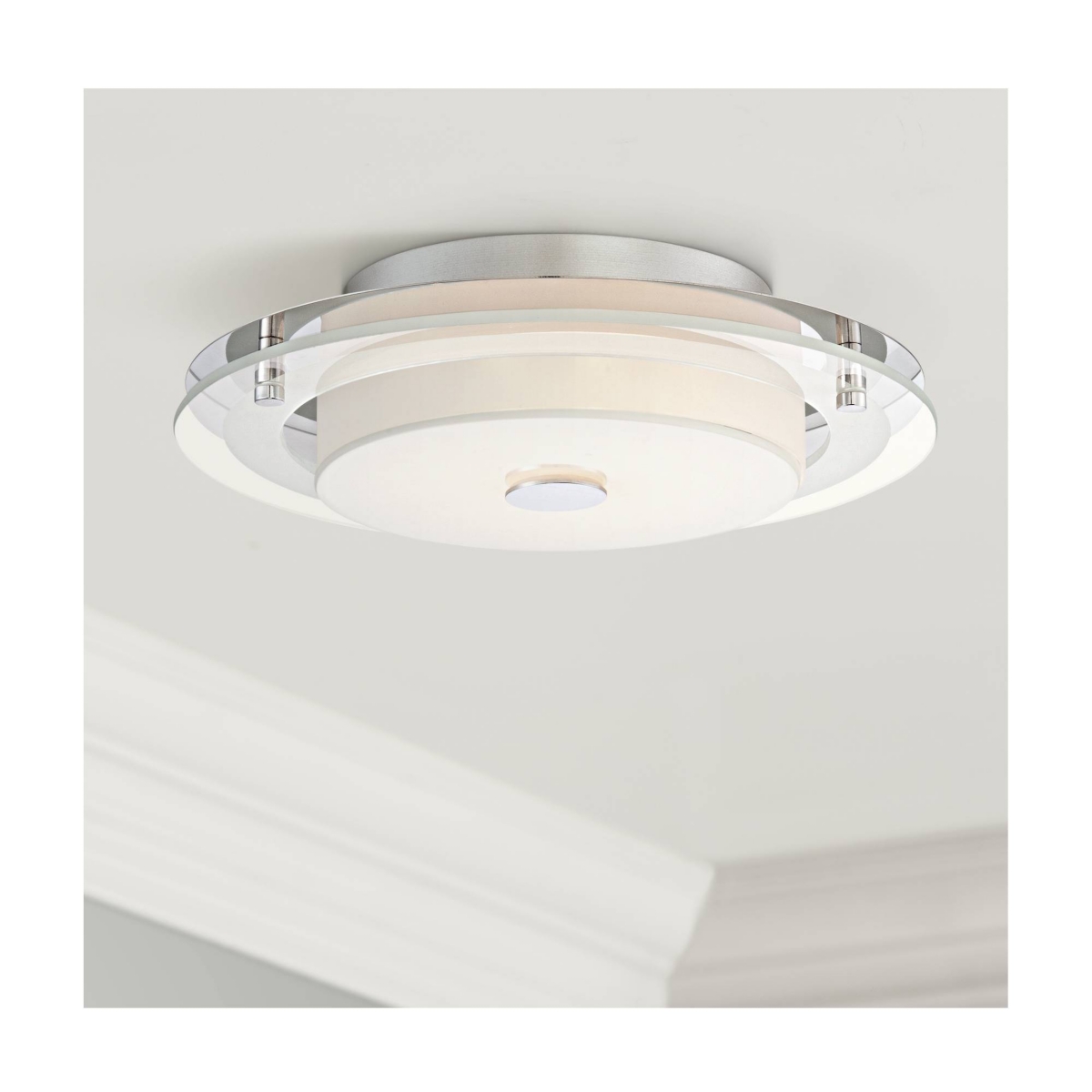 Possini Euro Design Clarival Modern Ceiling Light Flush-Mount Fixture 12 1/2