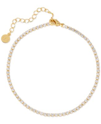 Girls Crew - Gold-Tone Crystal Endless Tennis Anklet