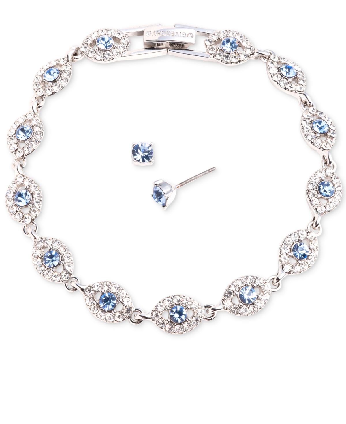 Givenchy 2-Pc. Set Stone & Crystal Link Bracelet & Crystal Stud Earrings -aqua