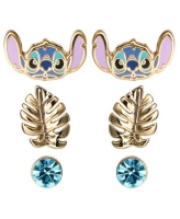 Disney Lilo and Stitch Yellow Flash Gold Plated Stud Earring Set - 3 Pairs - Open miscellaneous