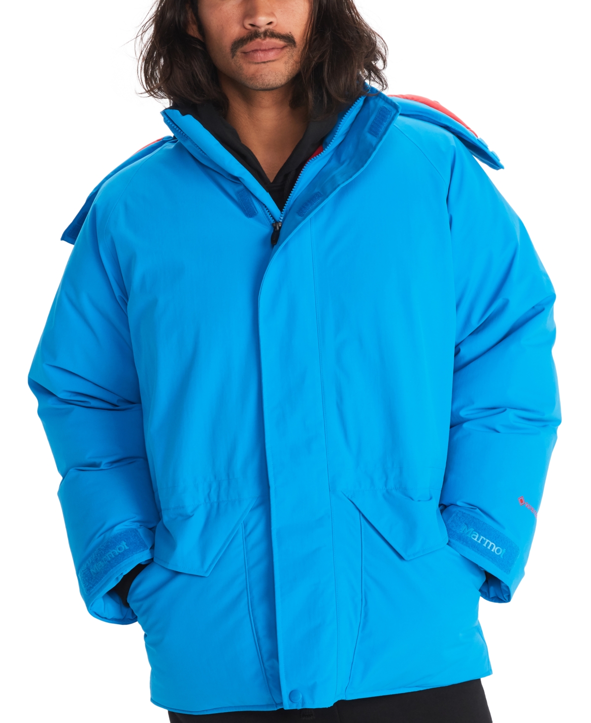 Marmot Men's Mammoth Gore-tex Parka In Clear Blue,team Red