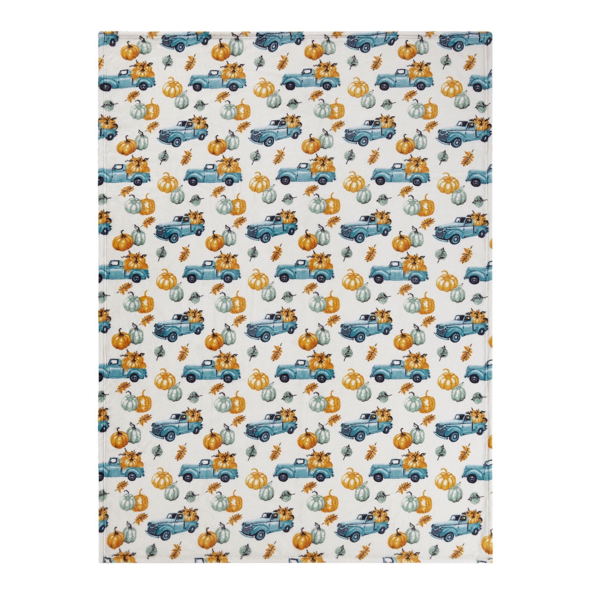 Kate Aurora Thanksgiving Autumn Harvest Watercolor Delivery Pick Up Trucks Ultra Soft & Plush Oversized Accent Throw Blanket - 50 in. W 70 in. L - W