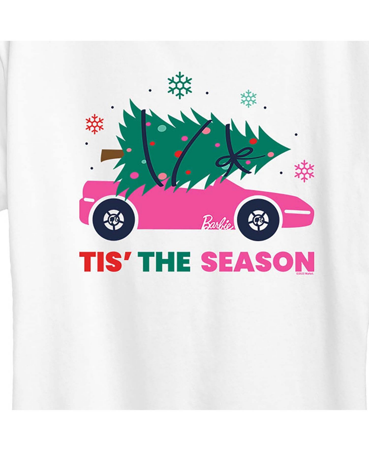 Air Waves Trendy Plus Size Barbie Holiday Graphic T-shirt In White