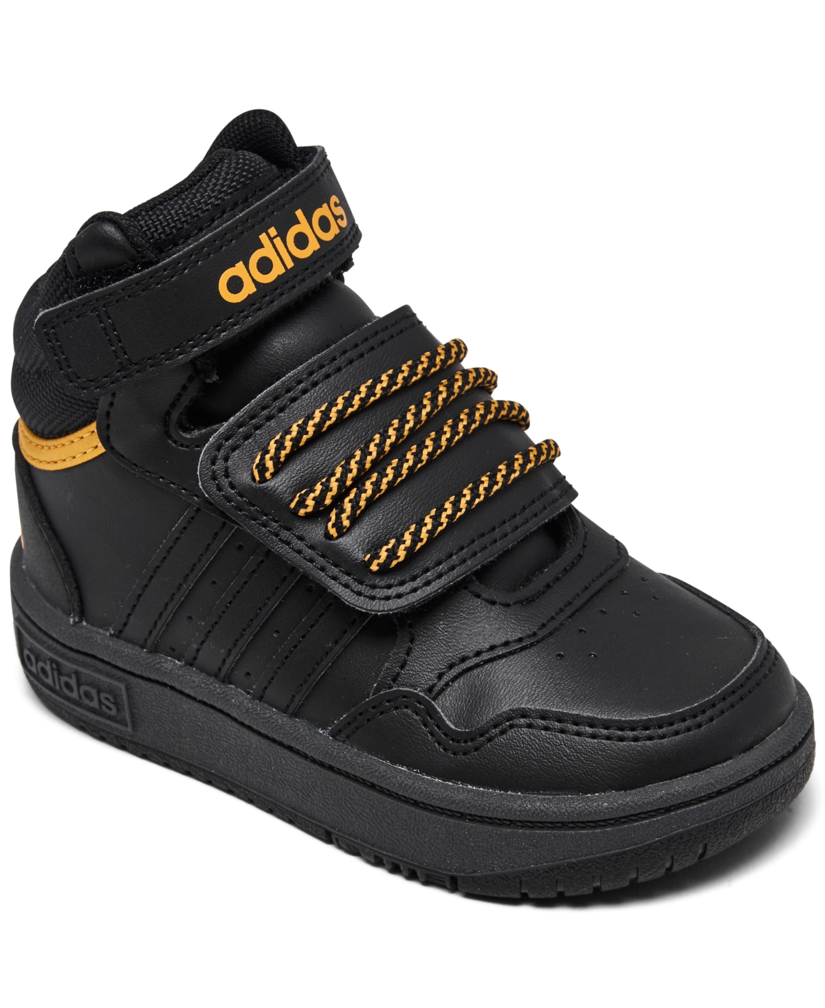 Adidas Originals Babies' Toddler Kids Hoops Mid 3.0 High Top Stay-put Basketball Sneakers From Finish Line In Core Black,white