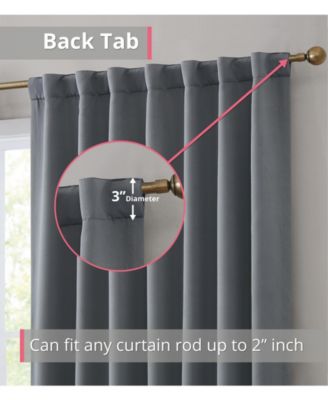 Hamilton 100% Complete Blackout Lined with Heavy Double Layer Thermal Insulated Energy Smart Rod Pocket Back Tab Window Curtains, Set of 2