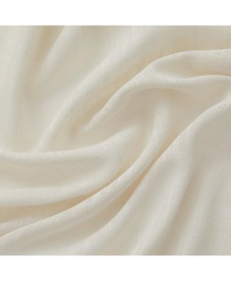 Abbey Faux Linen Textured Semi Sheer Privacy Light Filtering Transparent Grommet Short Thick Cafe Curtain Tiers for Small Windows, Kitchen & Basement, Set of 2 (35 W x 36 L, Cream)