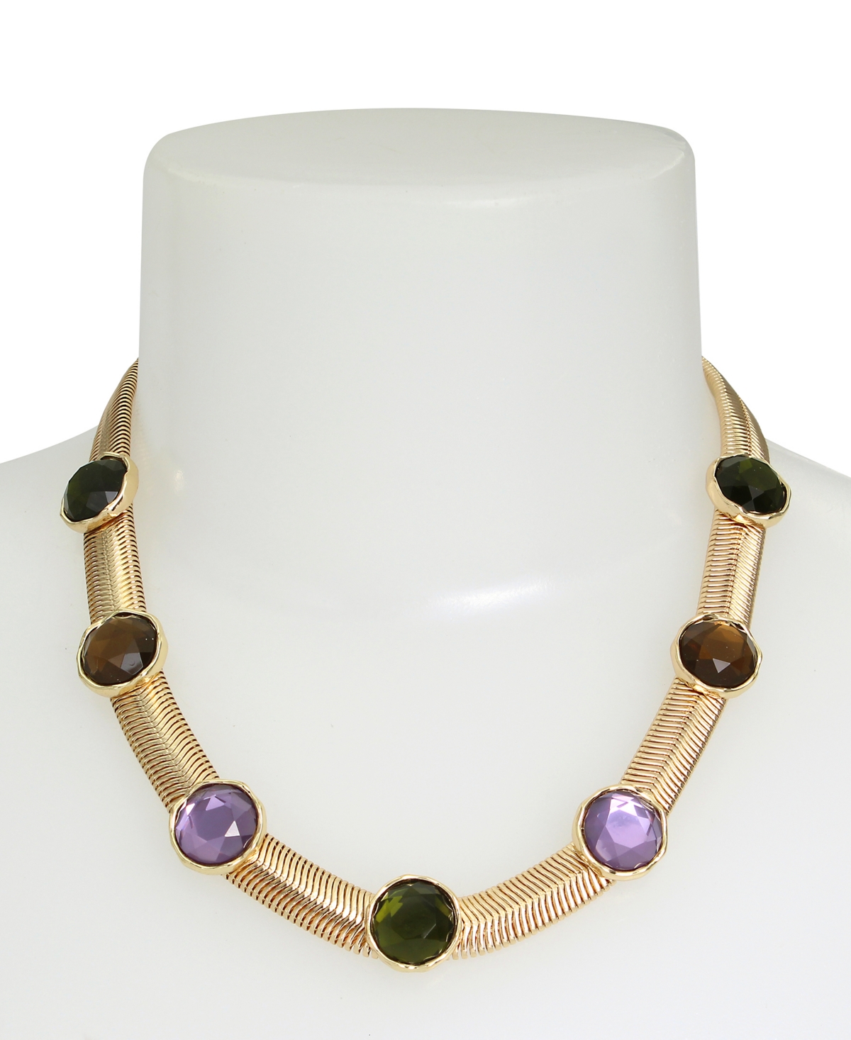 Shop Robert Lee Morris Soho Faux Stone Gem Collar Necklace In Mutli