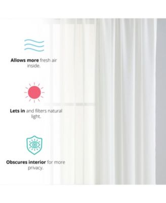 2 Pack Sheer Voile Window Curtain Sheer Panels