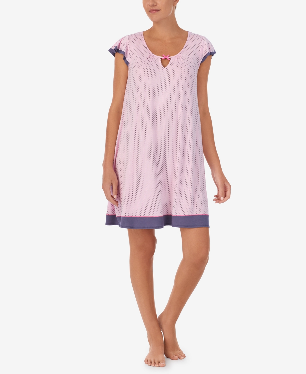 Women's Short Sleeve Nightgown - Pin Dot