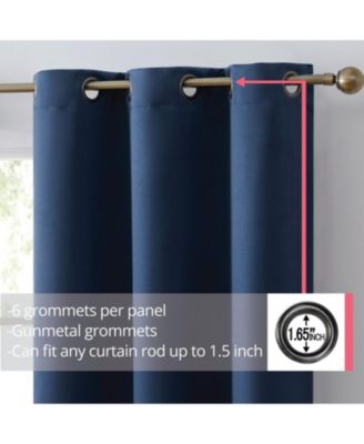 Laurance Full Shaded Blackout Curtains  - Thermal Insulation Light Blocking Home Theater Grommet Window Drapery Basement Curtains, Set of 2