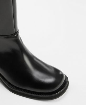 Women's Plain Leather Ankle Boots
