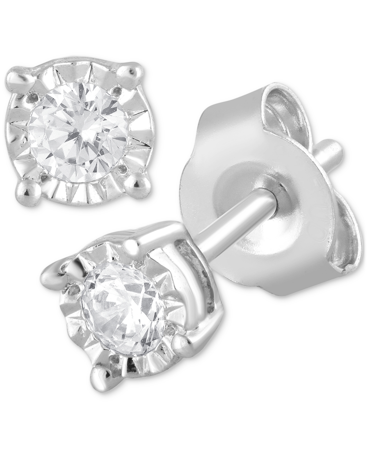 Lab Grown Diamond Stud Earrings (1/5 ct. t.w.) in Sterling Silver - Sterling Silver