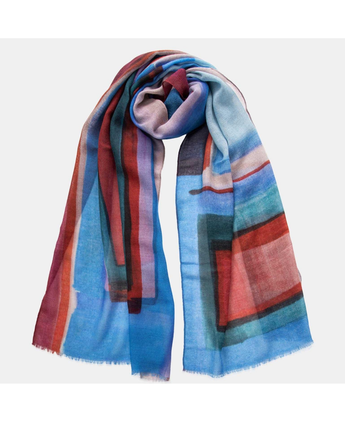 Madrid - Wool Scarf for Women - Blue