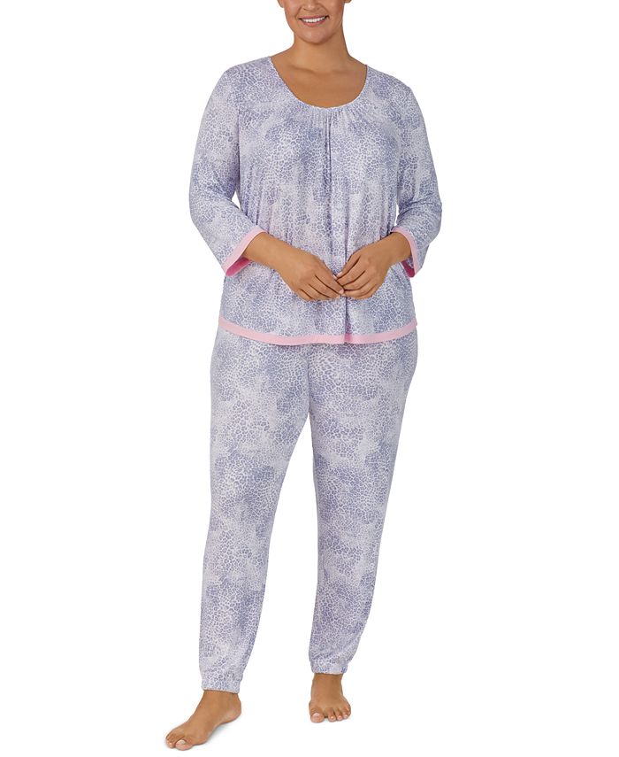Ellen Tracy Plus Size 2-Pc. Printed Jogger Pajamas Set - Macy's