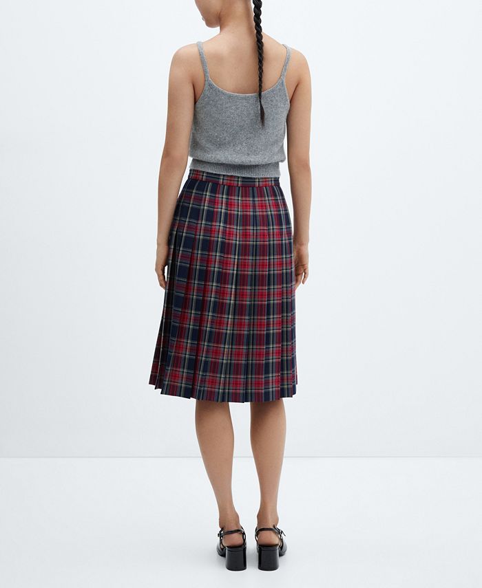 MANGO Women's Plank Midi-Skirt - Macy's
