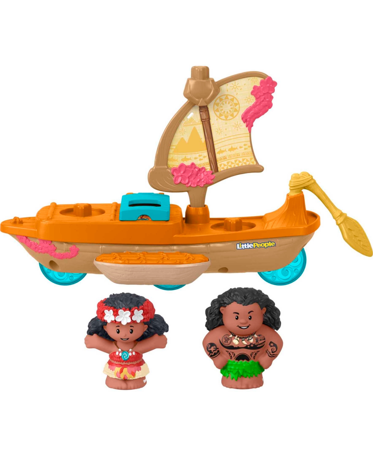 Fisher Price Little People Disney Princess Moana Toys, Moana Maui's Canoe, Toddler Toys In Multi-color