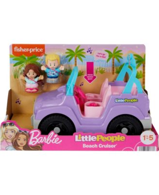 Little People Barbie Beach Cruiser Toy Car with Music 2 Figures for Toddlers