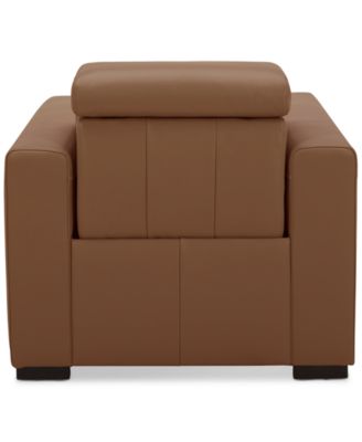 Nevio 39" Leather Power Recliner and Headrest, Created For Macy's