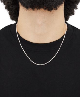 Rounded Box Link 22 Chain Necklace (2mm) in Sterling Silver or 18k Gold-Plated Over Sterling Silver
