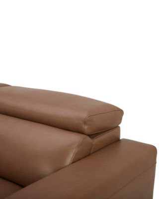 Nevio 39" Leather Power Recliner and Headrest, Created For Macy's