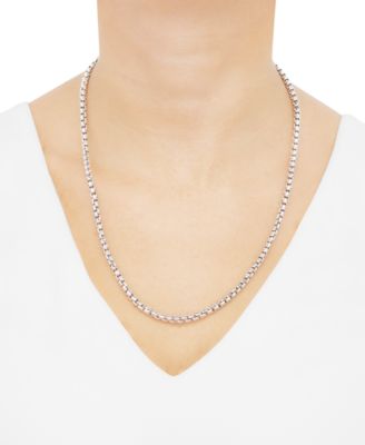 Rounded Box Link 22" Chain Necklace (4mm) in Sterling Silver