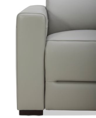 Nevio 39" Leather Power Recliner and Headrest, Created For Macy's