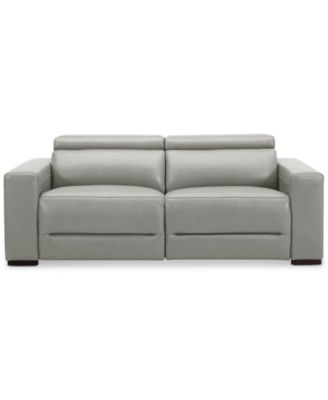 Nevio 82" 2-Pc. Leather Sectional with 2 Power Recliners and Headrests, Created For Macy's