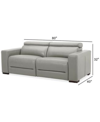 Nevio 82" 2-Pc. Leather Sectional with 2 Power Recliners and Headrests, Created For Macy's