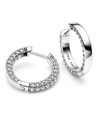 Timeless Pave Single-Row Hoop Earrings