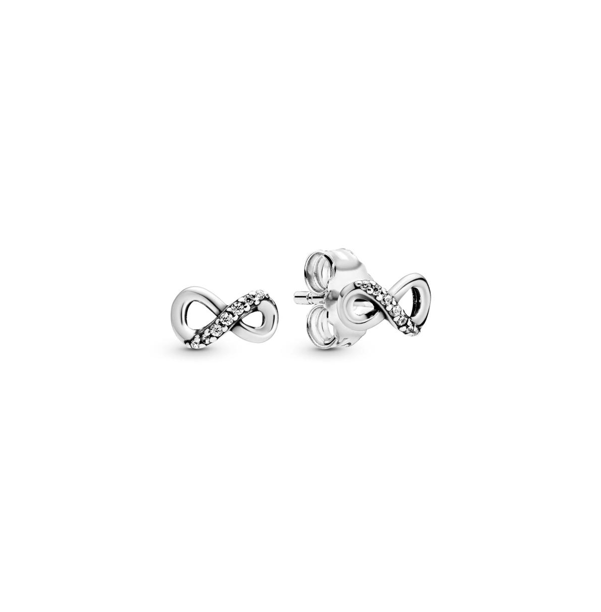Pandora Sparkling Infinity Stud Earrings In Silver