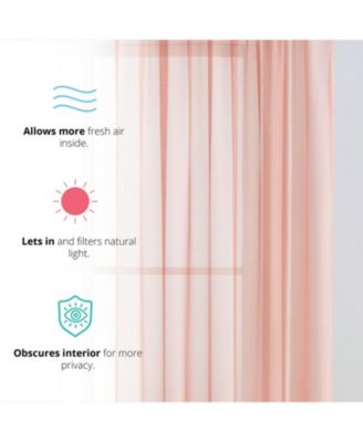 2 Pack Sheer Voile Window Curtain Sheer Panels