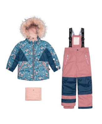 Two Piece Snowsuit Ancient Rose With Spring Flower Print