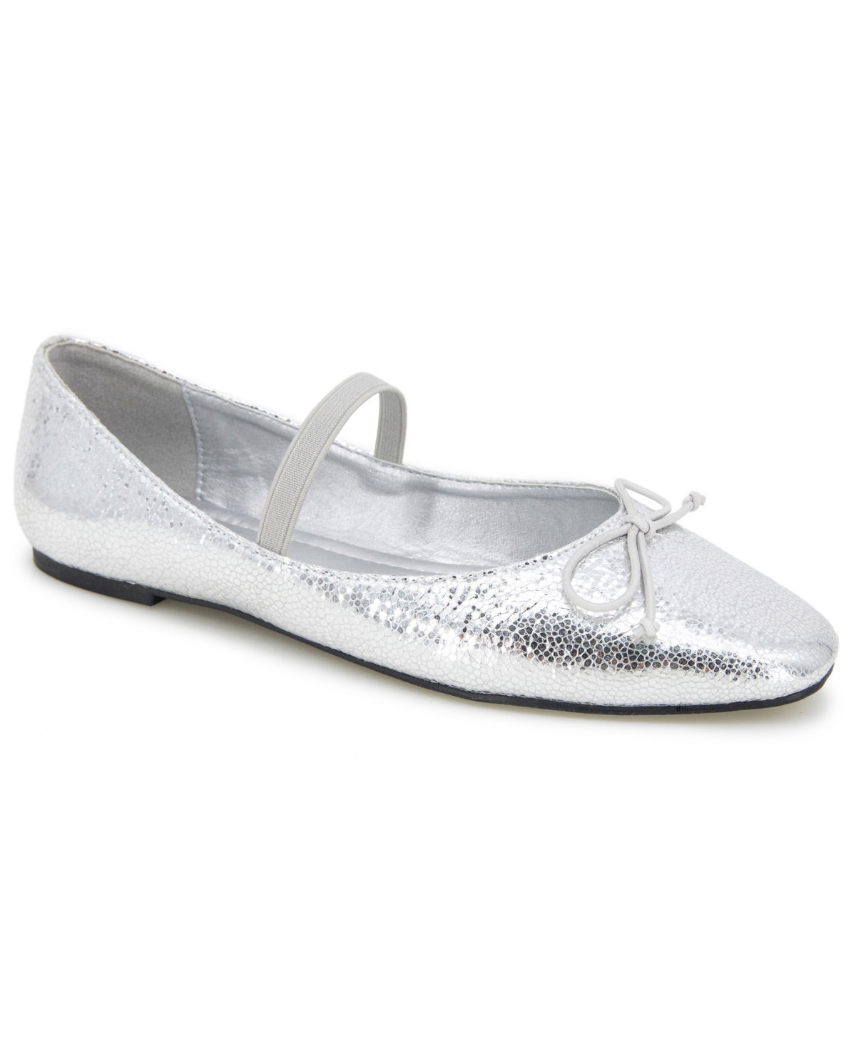 Kenneth Cole New York Women's Myra Square Toe Ballet Flats - Silver - Manmade